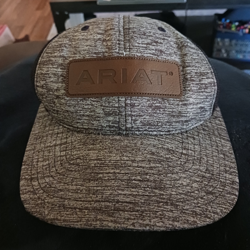 Ariat Heathered Brown-Tan Logo Patch Cap